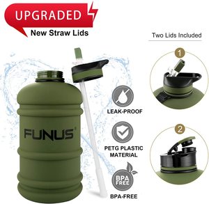 <strong>Army</strong> Green 2.2L Big <strong>Water</strong> <strong>Bottle</strong> BPA Free Half Gallon <strong>Water</strong> <strong>Bottle</strong> Jug Reusable <strong>Water</strong> <strong>Bottle</strong> for Men Women Fitness Sports Gym - Product Image 5