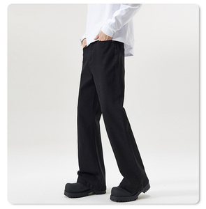 Custom Top Quality Cotton Black <b>Elastic</b> High <b>Waist</b> Women's Stitching Double Waistband Denim Pants Stretch Knit-trimmed <b>Jeans</b> - Product Image 5