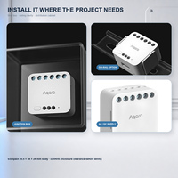 Módulo de Relé Dual Inteligente T2, Compatible con Apple HomeKit, Zigbee 3.0, Contacto Seco/Húmedo, 2 Canales, Medidor de Energía AC, Interruptor de Bloqueo de Motor