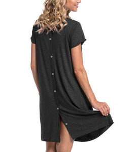 Mode 3 en 1 robe d'allaitement <span class=keywords><strong>grossesse</strong></span> dame à manches courtes impression vêtements robe hôpital chemise de nuit - Product Image 2