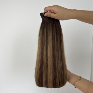 Extension geniali per capelli di trama 100% allineate cuticole capelli umani grezzi nuovo Design a doppia estremità da 8-36 pollici stile russo - Product Image 4