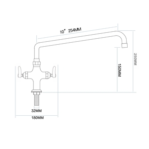 Grifo de cocina de doble manija para lavabo, grifo comercial para fregadero, montado en cubierta - Product Image 2