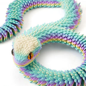 マルチカラー<span class=keywords><strong>3D</strong></span>プリントバイパーヘビ関節可動ジョイントアニマルモデルデスク装飾クリエイティブギフト認知玩具 - Product Image 3