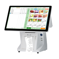 Machine tout-en-un Android POS Google Play 15,6+10,1/11,6 double écran tactile POS ODM personnalisable caisse enregistreuse