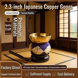 Cuencos Budistas de Cobre de Estilo Japonés Moderno de 2.3 Pulgadas, Fundidos Semimanualmente, Cuenco Religioso para Oración - Product Image 1