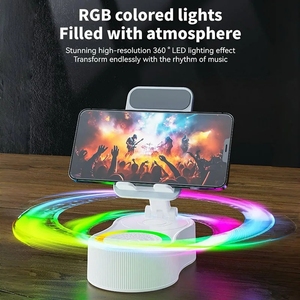 携帯電話充電スタンド内蔵スピーカーBT 5.3 RGB雰囲気ライト360度回転ミニサイズ折りたたみ式怠惰な携帯電話ホルダーマウント - Product Image 5