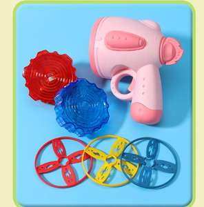 2026 nuevo juguete interactivo para exteriores disco volador lanzador giroscopio 2 en 1 libélula de bambú platillo volador pistola juguetes para niños - Product Image 3