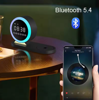 Nouveau chargeur sans fil 3-en-1 en plastique LED de bureau 15W DC, charge rapide, station de charge pliable, réveil, haut-parleur sans fil