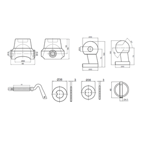 Ensemble de boules de bascule pour remorque de camion à benne basculante 3 côtés, 60 mm, 2000 kg, pour montage vertical - Product Image 4