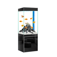 Aquarium mural carré HD de haute qualité pour poissons rouges, idéal pour salon et usage domestique, avec filtre arrière écologique, design sur pied