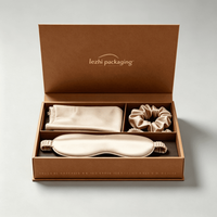 Boîte cadeau magnétique de luxe personnalisée en usine pour masque oculaire en soie de mûrier, emballage haut de gamme avec impression en relief