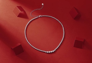 Collar de Tenis de Moissanita VVS Color D en Plata Esterlina 925 para Mujer con Baño de Rodio que Pasa el Probador de Diamantes - Product Image 4