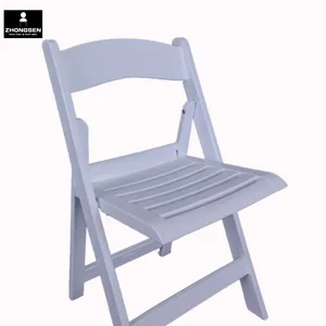 Plastic white slatted Wedding Resin Folding Chair for Wedding,Party.