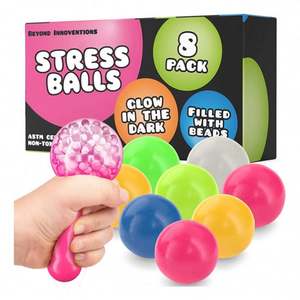 New Arrival Transparent Eco-friendly TPR Squishy <b>Ball</b> for 5 to 7 Years Kids Anxiety Relief Water-Filled Glitter EN71 Certified - Product Image 2