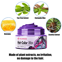 Couleur temporaire cheveux cire bricolage couleur pas endommagé 9 couleurs coiffure pommade matériel temporaire jetable boue cheveux couleur cire