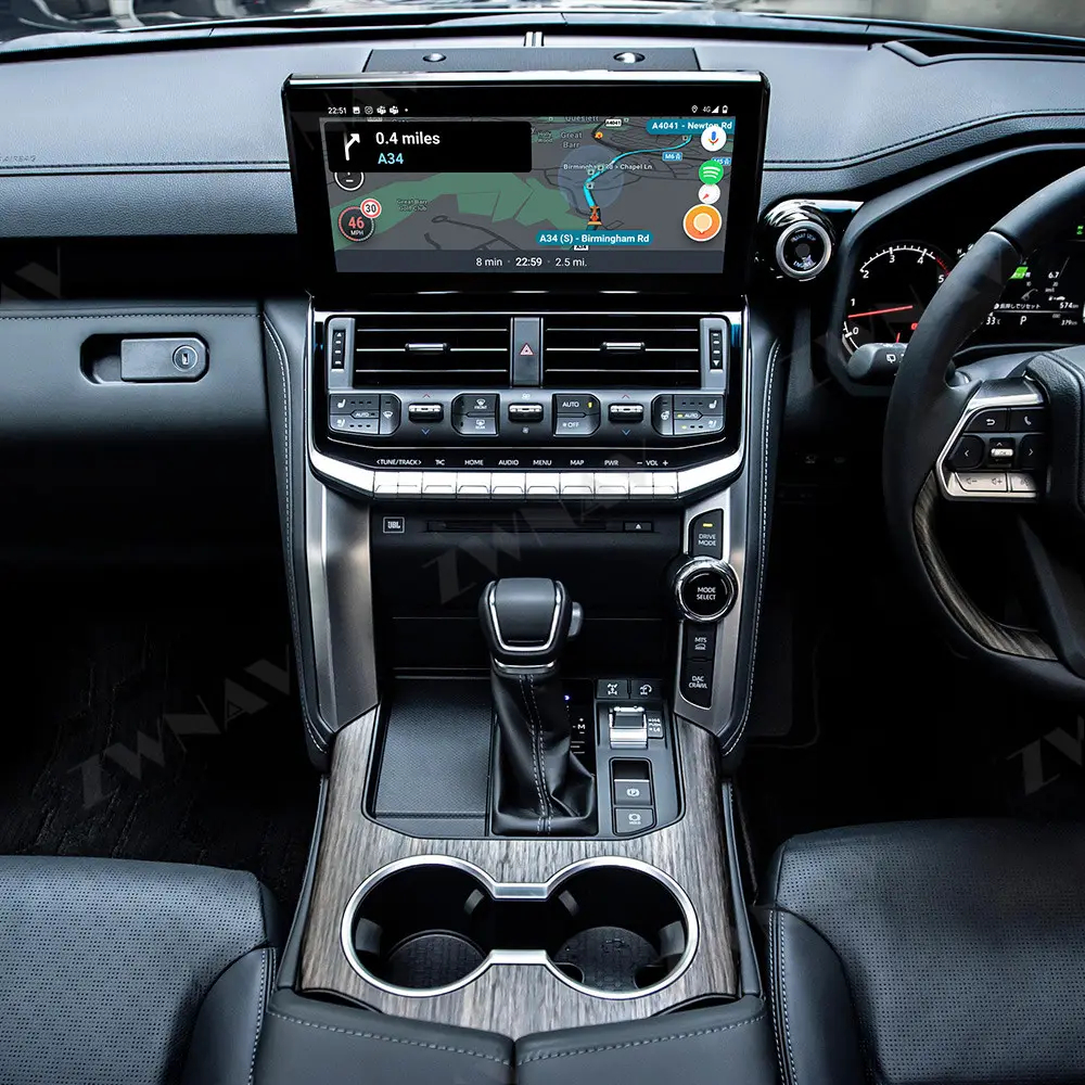 Radio Mobil 12.3 "Carplay Android untuk Toyota Land Cruiser LC300 2021-2023 Pemutar DVD Multimedia GPS Navigasi DSP Stereo HeadUnit