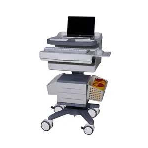 Mobile Rolling Workstation Máy Tính Xách Tay Kiểm Tra Xe Đẩy Máy Tính Y Tế Với Ngăn Kéo Cho Bệnh Viện