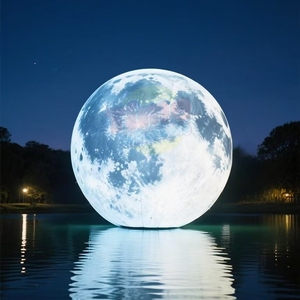<span class=keywords><strong>Boule</strong></span> géante gonflable personnalisée de planète de lune avec l'éclairage de LED pour la publicité et la décoration type de ballon produit - Product Image 2