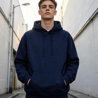 Sweat-shirt surdimensionné uni et robuste pour l'hiver, avec logo personnalisé, en stock