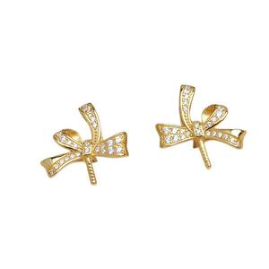 Boucle d'oreille en argent S925 avec plateau vide et pompon 9-10mm JG6001 Accessoires de bricolage pour boucles d'oreilles fines en perles Bijoux - Product Image 5