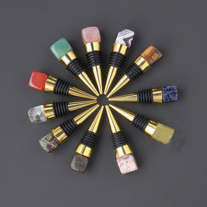 Tapón de botella de piedras preciosas naturales, cubo de cristal de cuarzo rosa, tapones de botella de vino tinto, novedad - Product Image 2