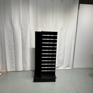 Wholesale MDF Rotatable Slatwall Cube Shopping Mall Tower Saltwall Display <b>Stand</b> Slatwall Cube Tower Display <b>Stand</b> Versatile <b>Pan</b> - Product Image 4