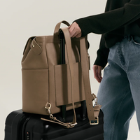 Sac à langer de voyage en cuir vegan de luxe, design personnalisé, sac à dos pour maman