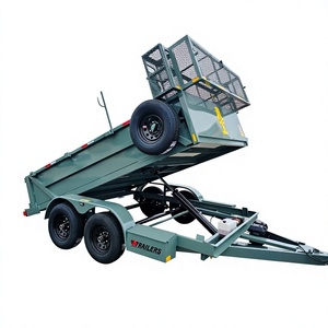 Remorque agricole hydraulique basculante d'occasion de haute qualité, 4 roues, 3-10 tonnes, double essieu, garantie 1 an, barre de remorquage 9m, vitesse 90km/h - Product Image 6