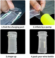 Sac à colonne d'air transparent en HDPE, recyclable, imperméable et protecteur avec rembourrage pour le transport et l'emballage de bouteilles de vin