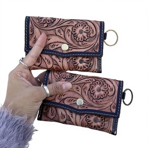 Porte-monnaie sculpté usiné à la main élégant multi-usages cuir occidental nouveauté portefeuille Offre Spéciale pour unisexe - Product Image 1