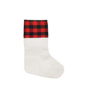 Chaussettes de Noël double face Qualisub, motif écossais noir, vierges pour sublimation, pour impression par transfert thermique - Product Image 4