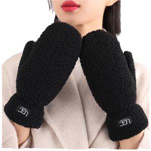 Mitaines convertibles sans doigts pour femmes, doublées en fausse fourrure Sherpa, longueur poignet, pour le ski, le cyclisme et les activités de plein air, vente en gros - Product Image 1