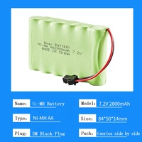 Batteries rechargeables Ni-MH pour voiture télécommandée haute vitesse, prise SM, 7,2 V, 2800 mAh, pack de batteries AA, faible autodécharge, sans mémoire