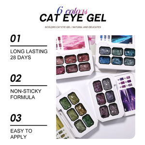 Esmalte de uñas en gel efecto ojo de gato, 6 colores sólidos, recién llegado, blanco, con alta pigmentación, larga duración, magnético, para salón o uso personal. - Product Image 3
