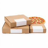 Emballages de livraison jetables en carton ondulé kraft de qualité alimentaire pour pizzas, avec logo personnalisé imprimé, vente en gros, usine
