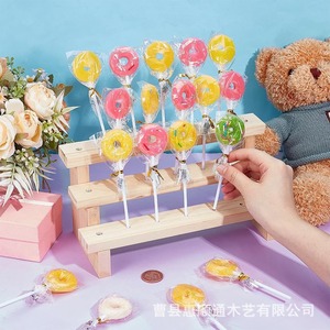 ชั้นวางไม้สำหรับโชว์ขนมหวาน 3 ชั้น แบบถอดประกอบได้อเนกประสงค์ สำหรับจัดแสดงขนมเค้กในงานปาร์ตี้ - Product Image 3