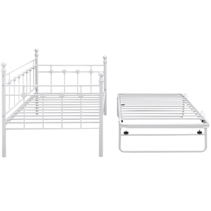 Cage de canapé en <span class=keywords><strong>fer</strong></span> <span class=keywords><strong>forgé</strong></span> noir, <span class=keywords><strong>lit</strong></span> <span class=keywords><strong>simple</strong></span> en métal <span class=keywords><strong>blanc</strong></span> - Product Image 4