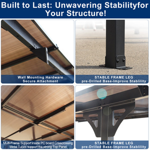 10 'x 14' ngoài trời pergola gazebo, treo tường nạc để Kim Loại mái hiên gazebo với mái nhà, lớn nhiệm vụ nặng nề cho Patio, sàn, sân sau - Product Image 6