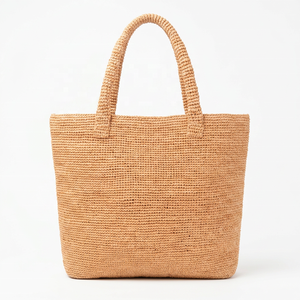 Bolso Tote de Ganchillo Hecho a Mano, Color Sólido, Estilo Vintage, Abierto por Arriba, Bolso de Playa para Mujer, Uso Diario - Product Image 2