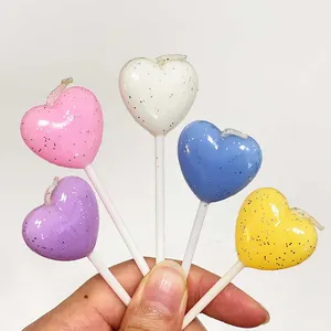 KLS 5 pz amaretto ispirato caramelle colorato cuore cospargere decorazione per festa di compleanno torta candela decorazione per festa