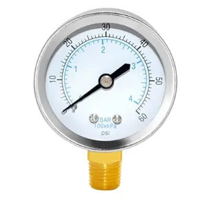 New 0 To 60 PSI Brass 1/4\" Male NPT Thread Pressure Gauge For Retail Industries With 1 Year Warranty