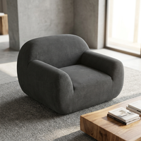 Fauteuil inclinable moderne blanc en mousse haute densité ultra-douce pour salon, chambre, appartement, villa, hôtel – Canapé modulaire en tissu