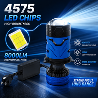 Ampoule de phare à lentille de projecteur LED SFIDA T6 H4 80W 8000LM Laser 4575 Chip Refroidissement par ventilateur 12V Nouveau pour voiture et moto