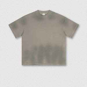 Camiseta Vintage Lavada Oversize para Hombre, Algodón Pesado, Hombro Caído, Manga Corta, Cuello Redondo, Estilo Urbano - Product Image 2