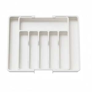 Boîte de rangement rectangulaire pour couverts, support réglable pour couverts, tiroir rétractable en plastique pour étui à couverts, 5 pièces - Product Image 3