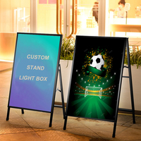 Boîte à lumière ultra-mince pour poster, boîte à lumière LED, panneau d'affichage, panneau d'affichage lumineux, support pliant, boîte à lumière mince mobile d'extérieur