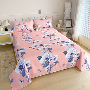 Juego de Sábanas y Fundas de Almohada de Poliéster con Estampado Floral de 200 Hilos, Calidad de Hotel, Venta de Fábrica, Personalizable al por Mayor, Precio Económico para Dormitorio - Product Image 1