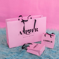 Sac cadeau en papier personnalisé de luxe pour bouquet de fleurs roses Sac cadeau de maquillage avec votre propre logo