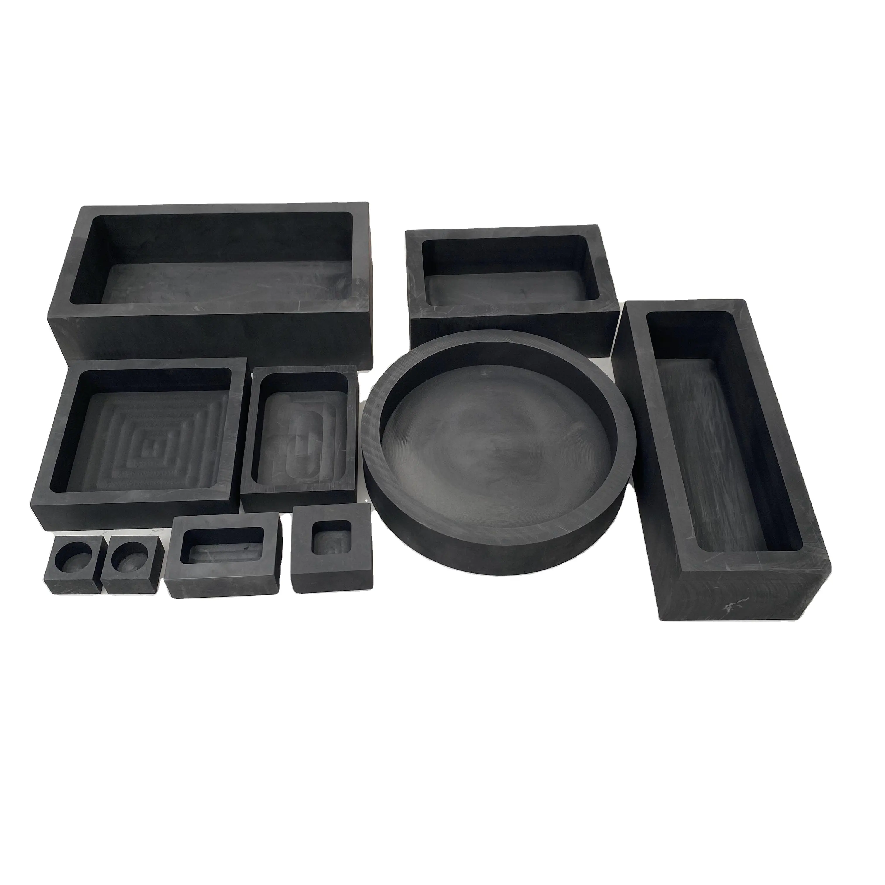 High pure graphite ingot mold box tray boat mould in stock gold ingot casting graphite mold