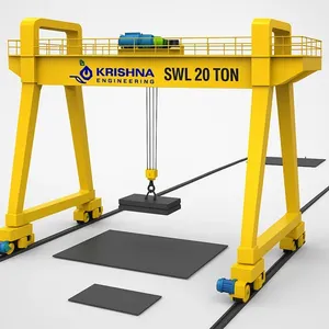 KRISHNA ENGINEERING Electric Wire Rope <b>Hoist</b> 20 Ton Capacity Remote Control Ground Operation Orange Steel Industrial - Product Image 5